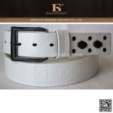 Made in China PU men white leather belt